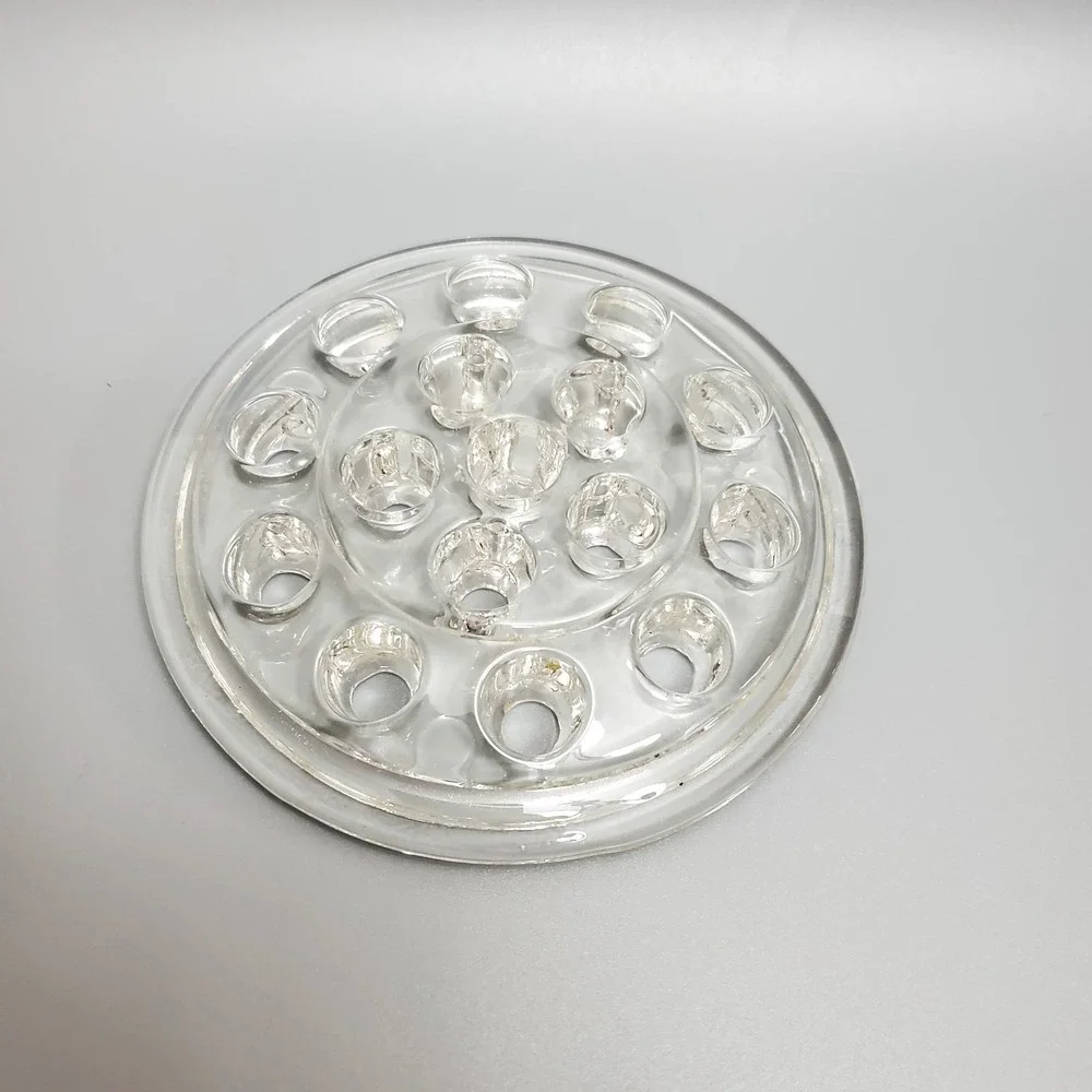Vintage Flower Frog Clear Glass Round Floral Arrangement 16‎ Holes